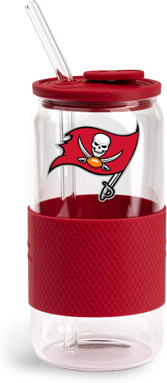 The Memory Company Officially Licensed NFL 18oz Glass Tumbler - Glass with Silicone Lid and Team Wrap - Perfect for Game Day, Sports Fans, and Gifts 5 71q8fKLyHLL. AC SL1500