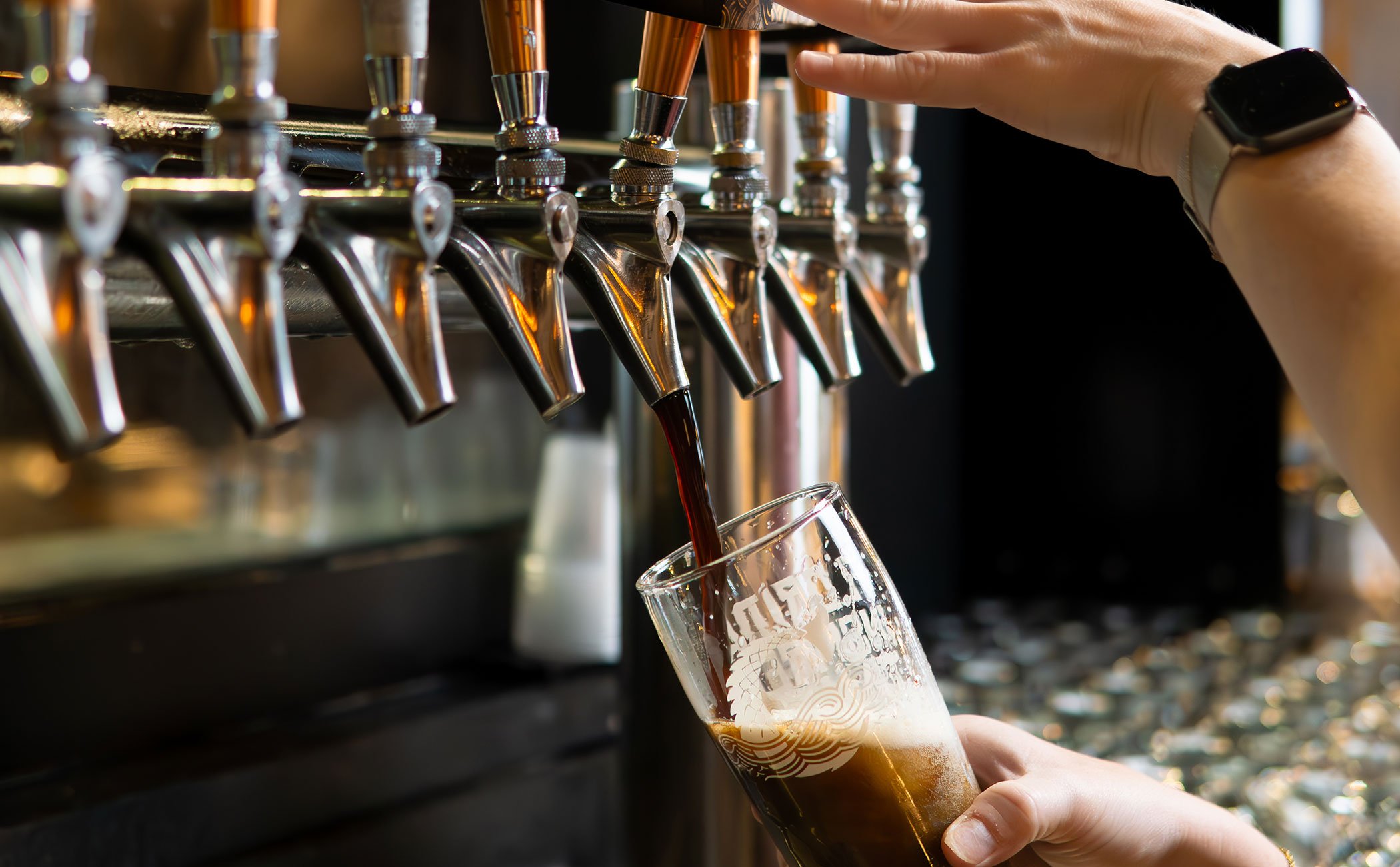 Interior of Coppertail Brewing Company in Tampa, Florida